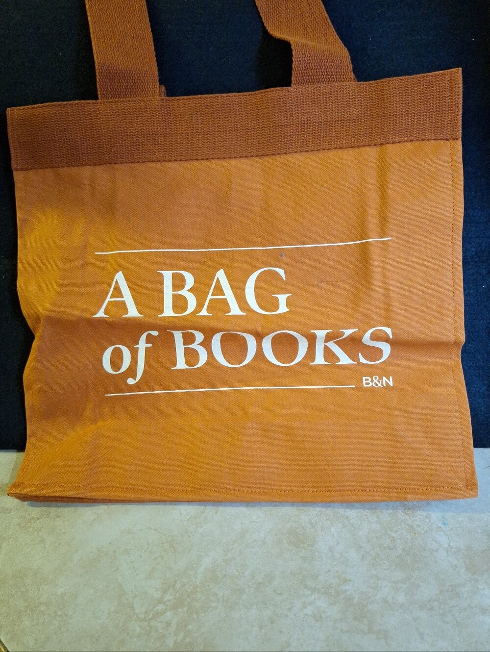 Barnes & Noble A Bag of Books Canvas Tote Bag Rust Orange B&N Graphic Book Bag